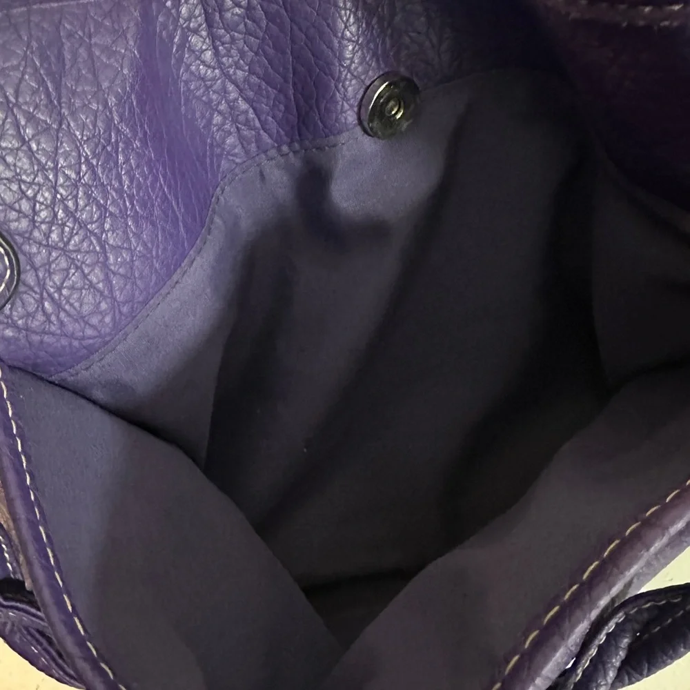 Treviso Purple Leather Women's Shoulder Bag‎ - Picture 11 of 11